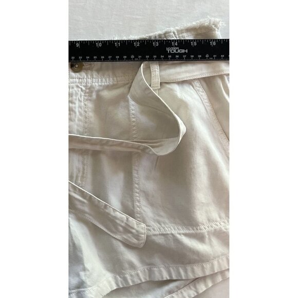 ana ‘A New Approach’ Women’s NWT High-Rise Frayed Tie Waist Cream Tan Shorts-14 - Picture 11 of 11